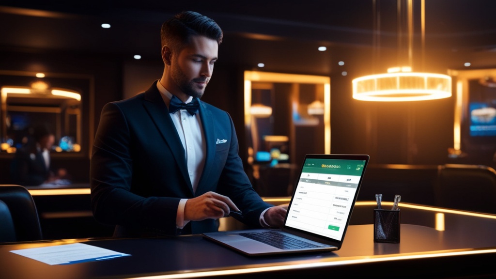 Speler dient een opname in bij een donkere casino kassa