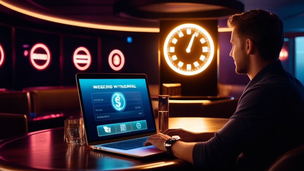 Opname in het weekend met een wachtende bankverwerking
